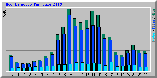 Hourly usage for July 2015