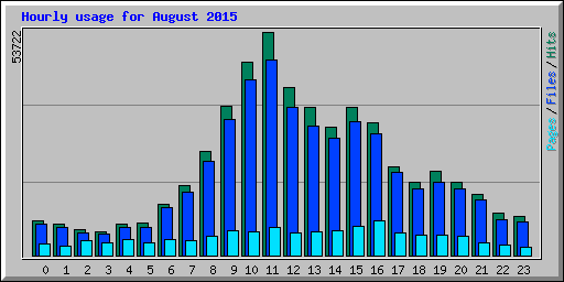 Hourly usage for August 2015