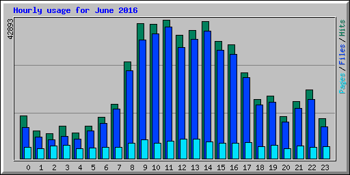 Hourly usage for June 2016