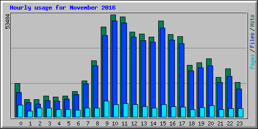 Hourly usage for November 2016